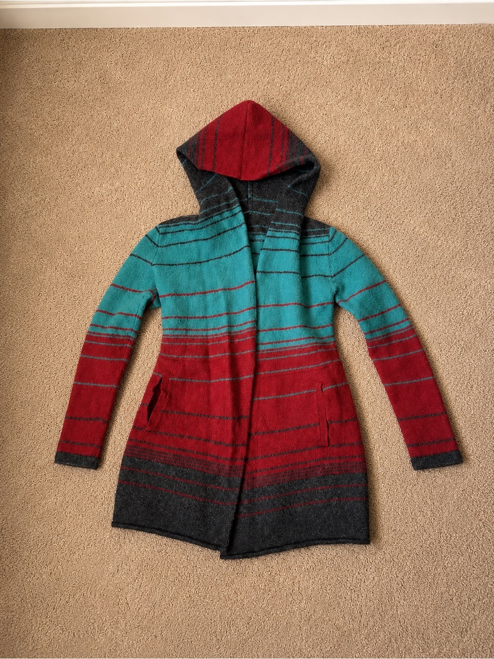 Vintage Horny Toad Wool Hooded Cardigan